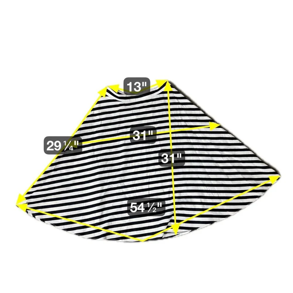 Lauren Ralph Lauren Black White Striped Swing Skirt Womens Size 10 A Line - Picture 7 of 7